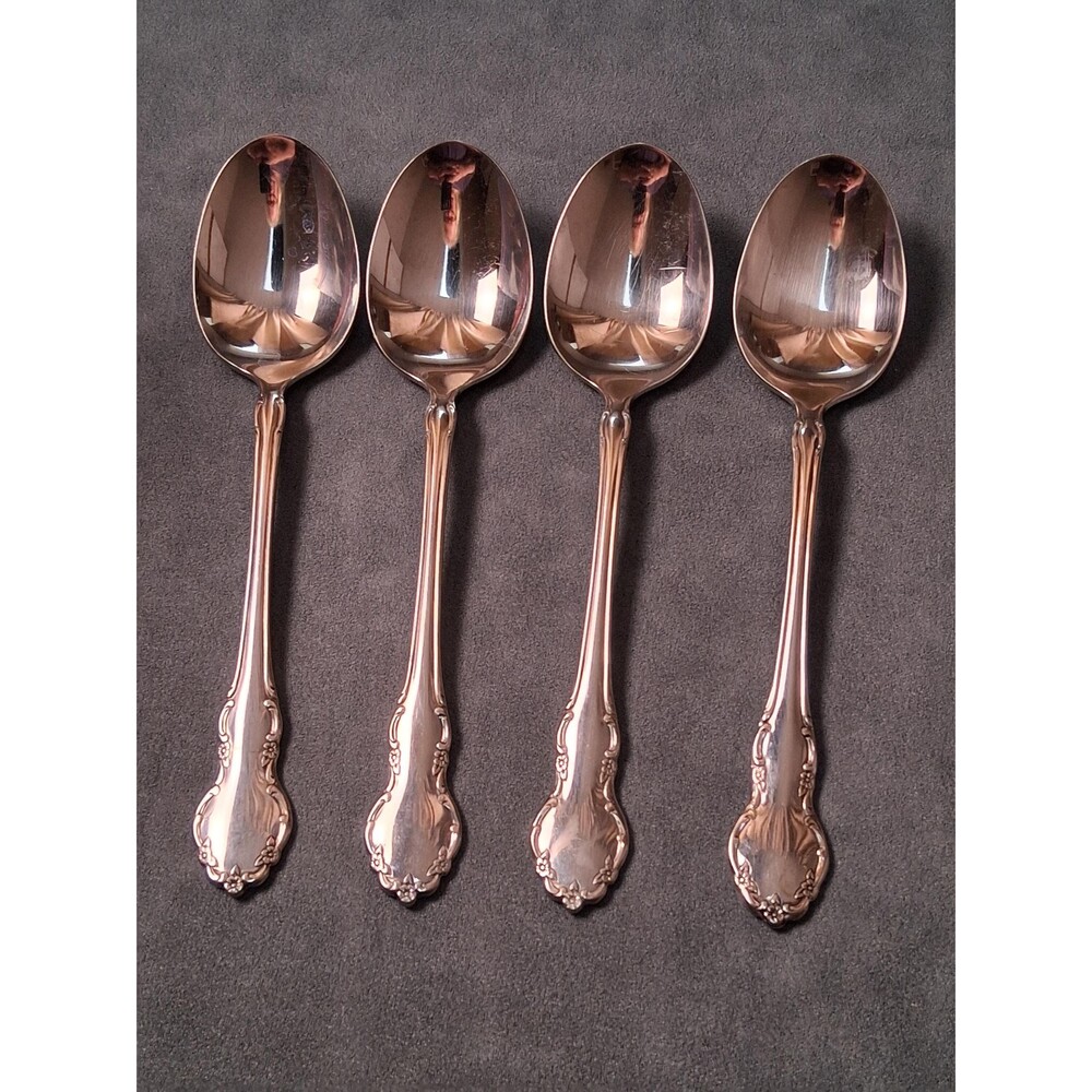 Oneida Cube Tennyson Place Oval Soup Spoons (4)